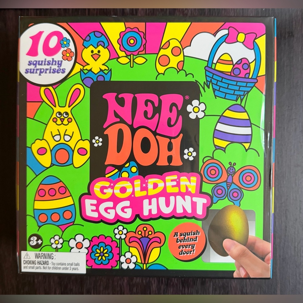 NEEDOH Nee Doh Easter Golden Egg Hunt 10PK Box Squeezable Stress Toy Collectible